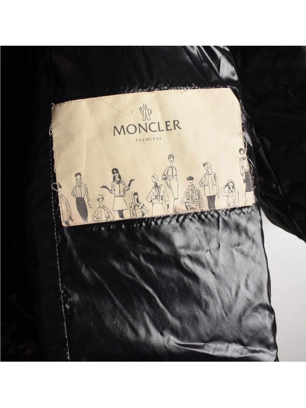 Moncler Premier Vintage “Juliette”Black Quilted & Down Coat with Fur Trim, Sz 3 - Picture 5 of 8